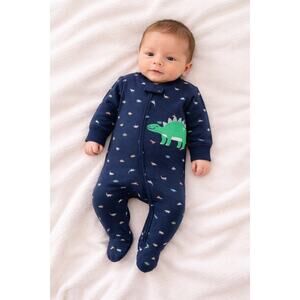 Carter's Dinosaur Zip Up Cotton Sleep & Play Preemie NWT